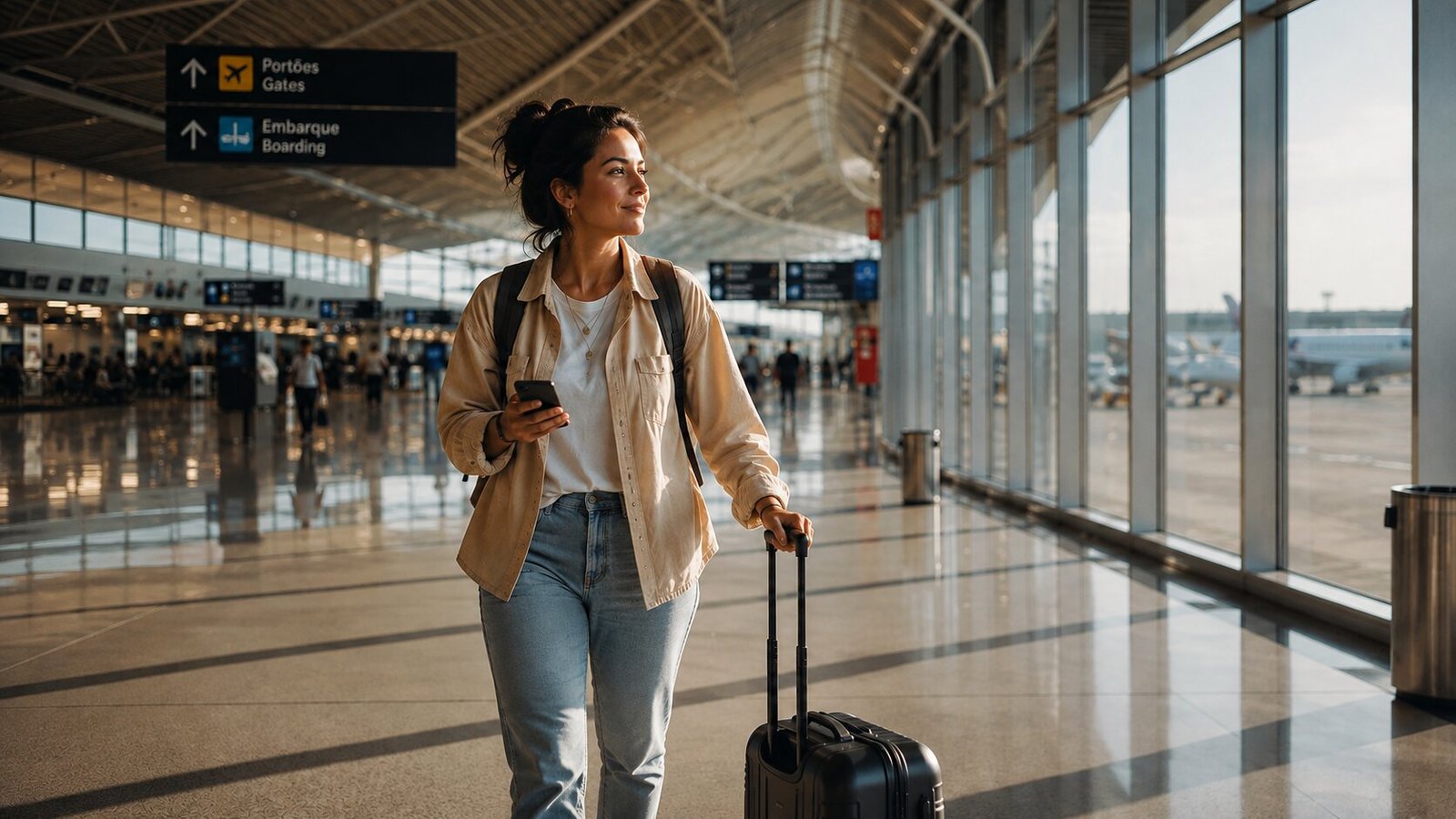 Mulher viajando sozinha